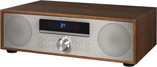 Miniatura 5 de Crosley CR3501A-WA Fleetwood Bluetooth FM Radio despertador y reproductor de CD, Nogal