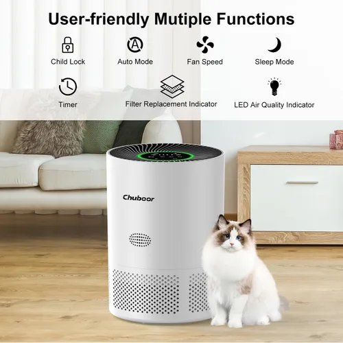 Miniatura 4 de Chuboor Purificadores de aire para el hogar habitaciones grandes de hasta 1200 pies cuadrados, purificadores de aire H13 True HEPA para dormitorio