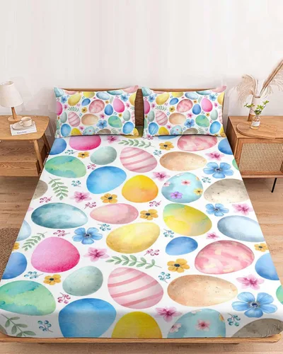 Miniatura 7 de Sábanas bajeras de bolsillo profundo de hasta 16 pulgadas, funda de colchón suave de Halloween con 1 funda de almohada decorativa para dormitorio