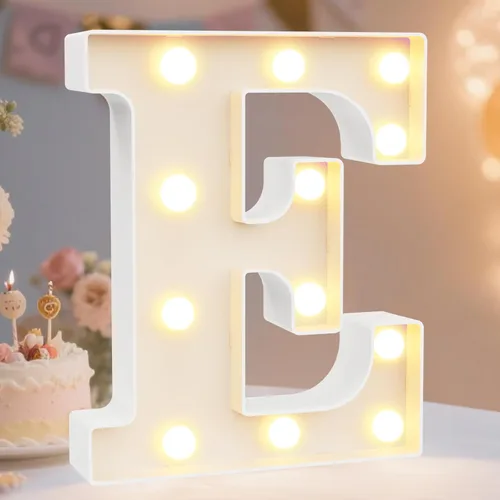 Miniatura 80 de Pooqla Letras con luces LED de marquesina, letras decorativas iluminadas en blanco cálido y blanco frío, letras del alfabeto iluminadas para niños