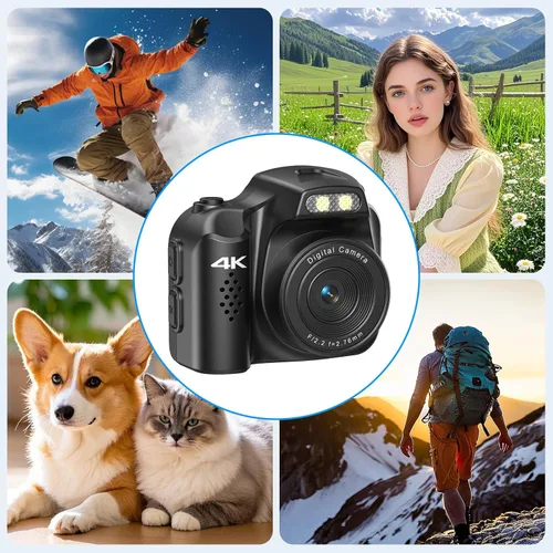 Miniatura 7 de Generic Mini cámara 4K HD grabadora de video - Llavero videocámara digital con tarjeta de 32 GB, pantalla HD de 1.54 pulgadas, batería de larga Negro