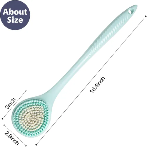 Miniatura 3 de BEDELITE Cepillo de baño de espalda de mango largo para ducha de 2 – Cepillo de ducha suave para hombres y mujeres, cepillo de espalda – Exfoliante