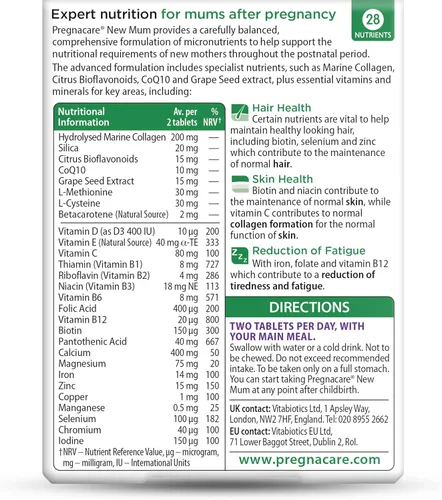 Miniatura 2 de Vitabiotics - Pregnacare - New Mum - 56 Tabletas