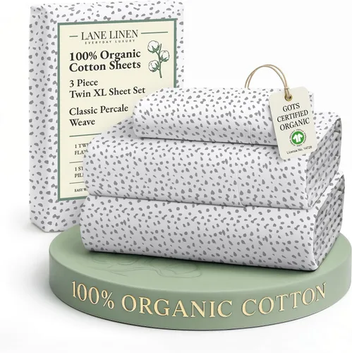 Miniatura 125 de LANE LINEN Sábanas 100% algodón orgánico para cama tamaño King, sábanas de percal suave, transpirables, de lujo, estilo hotelero, lavables a 09