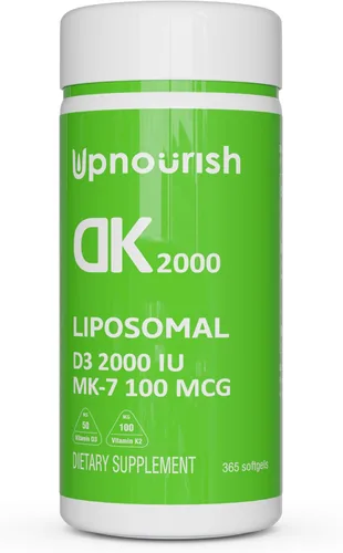 Miniatura 6 de UpNourish Vitamina liposomal D3 50000 UI (Vitamina D3 de 50000) con 1000 mcg de vitamina K, alta dosis de vitamina D3 K2, vitamina D 50000 UI