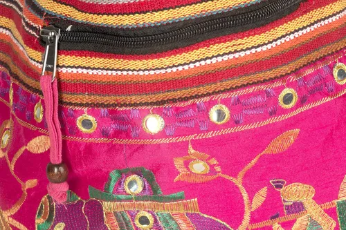 Miniatura 7 de Bolsa de hombro rosa bordada hecha a mano elefante bohemio hippie bolsa de playa gitana