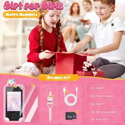 Miniatura 7 de Luyiilo Juguetes de Teléfono Inteligente para Niños/Niñas, Juguetes de Regalo de Unicornio para Niñas de 3-9 Años Regalos de Navidad y Cumpleaños