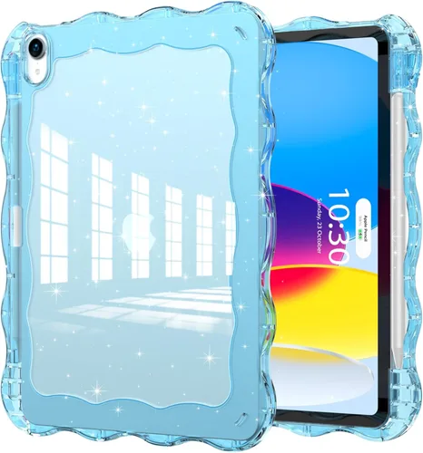 Miniatura 14 de Funda para iPad de 9ª/8ª/7ª Generación de 10.2", Cuerpo Completo Resistente de Servicio Pesado a Prueba de Golpes Anti Rayones Cubierta (Negro Azul)