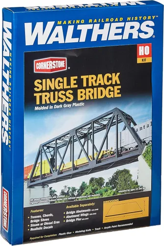 Miniatura 12 de Walthers Cornerstone Serie Kit Caballete de Escala HO con Puente de Viga de Cubierta de Acero