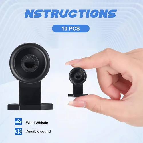 Miniatura 2 de Frienda 10 silbatos de ciervo para vehículos, automóvil, cuerno de ciervo evita colisiones, vehículos activados por viento, ultrasónico, Negro