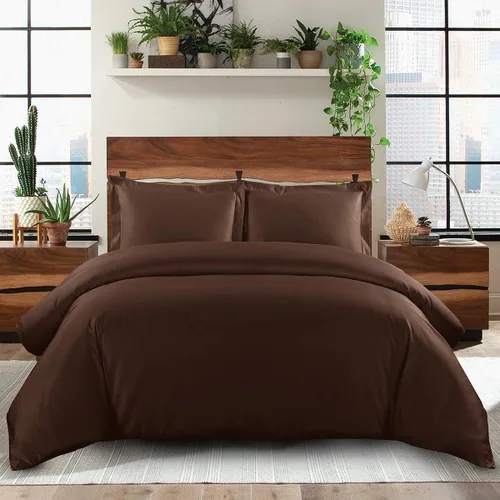 Miniatura 7 de Royal Hotel Bedding Funda de edredón de 500 hilos, 100% algodón, cierre de botón, suave y fresco, juego de funda de edredón de 2 piezas, tamaño Negro