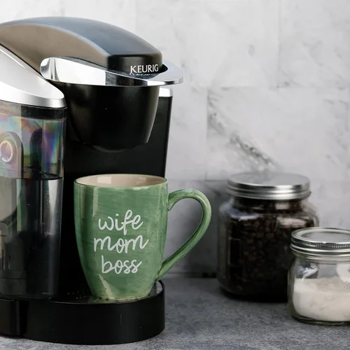 Miniatura 8 de Mom Life Wife Mom Boss - Taza de café de cerámica grande de 20 onzas, color verde