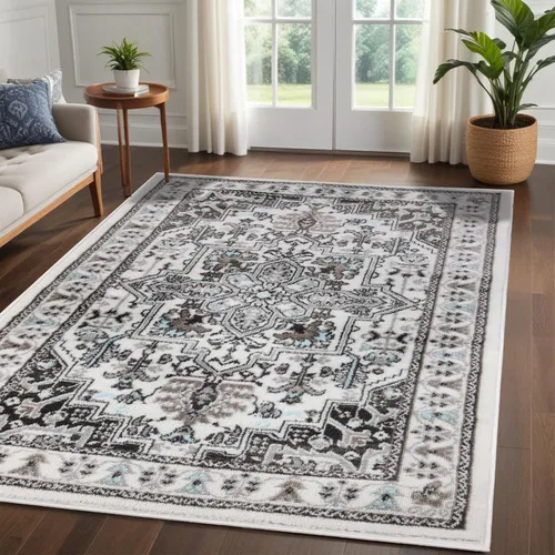 Miniatura 21 de Superior Alfombra de área de 2 x 3 pies y 0.394 in de altura con respaldo de yute, tejida a la moda y asequible colección Abner, color negro