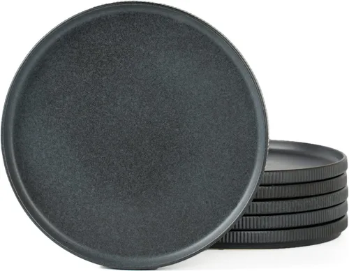 Miniatura 10 de famiware Star Platos de Ensalada para 6, Juego de Platos de 8 Pulgadas, Vajilla de Gres, Platos Pequeños para Postre, Ensalada, Aperitivo, Blanco