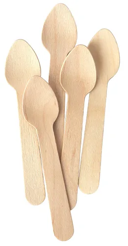 Cuchara degustadora de madera de 4.5" - Paquete de 500 unidades