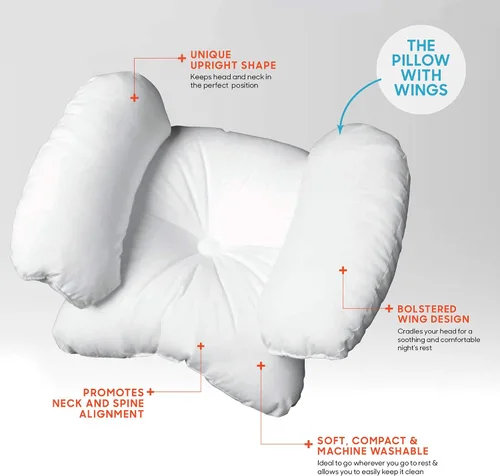 Miniatura 2 de Almohada Dream Wing con alas ergonómica y cómoda para dormir de lado, espalda y estómago con soporte para cuello y cabeza