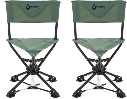 Miniatura 11 de ARROWHEAD OUTDOOR Silla de Caza Giratoria de 360°, Perfecta para Ciegos, Sin Pies que Hundan, Soporta hasta 450lbs, Estuche de Transporte, Marco