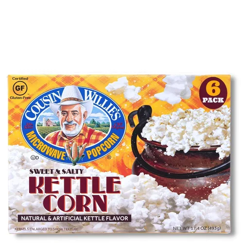 Miniatura 9 de Cousin Willie's Bolsas de palomitas de maíz para microondas, mantequilla de cine (8 cajas, 48 bolsas) cajas de palomitas gourmet para fiestas
