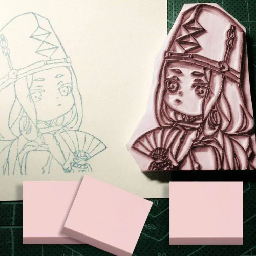 Miniatura 4 de 8 bloques de tallado de goma rosa de 2 x 2 pulgadas para sellar manualidades de goma suave, suave y fácil de tallar (cuadrado)