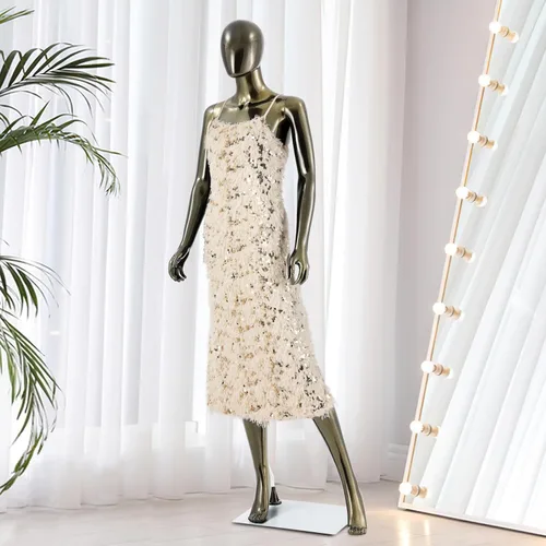 Miniatura 3 de Maniquí femenino de cuerpo completo Bronce- Forma de vestido ajustable Maniquí de exhibición de la ropa Forma de plástico Maniequins desmontable