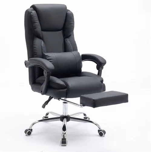 Miniatura 6 de Big and Tall Office Chair Heavy Duty Ergonomic Executive Desk Chair High Back PU Leather Computer Swivel Chair with Thick Padded Seat for Home White