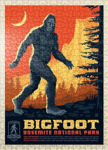 Miniatura 8 de MyPuzzle Legends of The National Parks: Yosemite's Bigfoot - Póster vintage - Rompecabezas de 100 piezas prémium para adultos