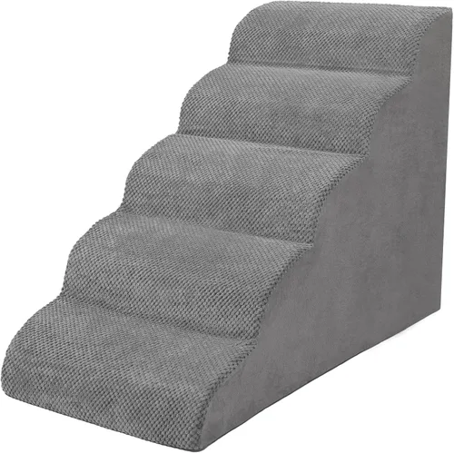 Miniatura 19 de Escaleras para perros pequeños, rampa de espuma de alta densidad para perros, escalones extra anchos antideslizantes para camas altas o sofá