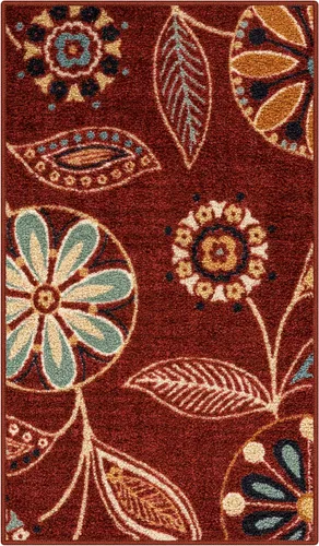 Miniatura 33 de Maples Rugs Reggie - Alfombra de pasillo floral, fabricada en Estados Unidos, lavable, antideslizante, alfombra de interior para cocina, pasillo