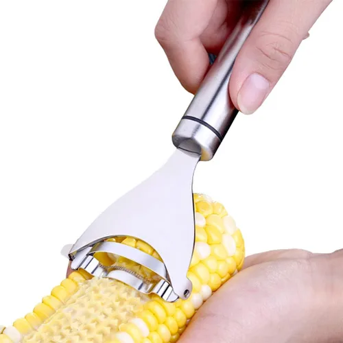 Pelador de maíz, pelador de maíz para la herramienta de extracción de mazorcas de maíz, mango de cocina multifuncional de acero inoxidable, granos
