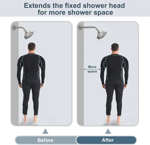 Miniatura 6 de BRIGHT SHOWERS Brazo Extensor de Ducha para Cabezal de Lluvia y de Mano, Brazo de Extensión de Cabezal de Ducha de 4 Pulgadas, Extensión de Tubo