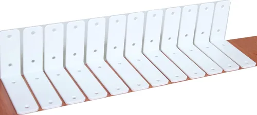 Miniatura 82 de Paquete de 12 soportes de estante en L de 8 pulgadas de largo x 6 pulgadas de alto x 1.5 pulgadas de ancho, 5 mm de grosor, soporte de estante en L