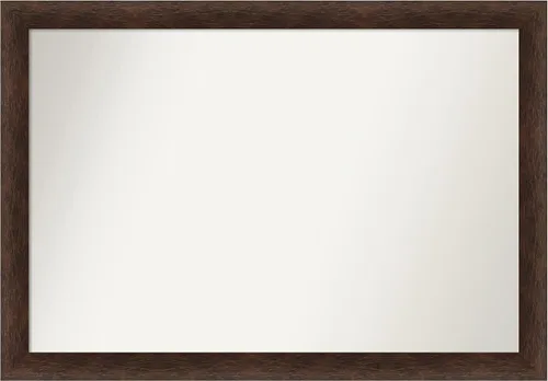 Miniatura 559 de Amanti Art Espejo de pared personalizado no biselado (24 x 27 pulgadas), marco estrecho de nogal chipre - varios tamaños personalizados - Espejo