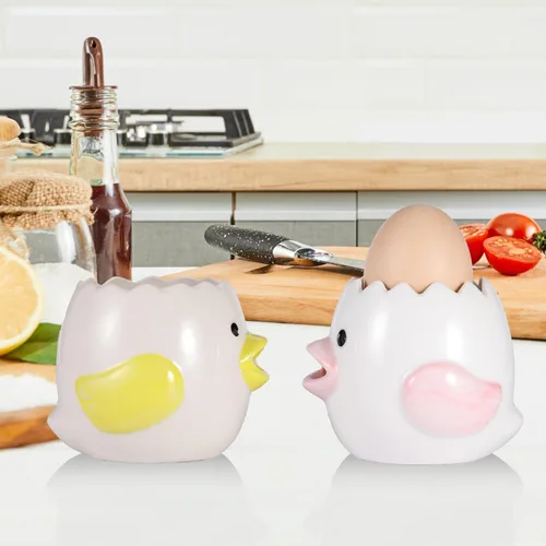 Miniatura 3 de Paquete de 2 bonitos separadores de huevos, cerámica para vómitos, huevo y yema de huevo, separador de clara de huevo, divisor de filtro de huevo
