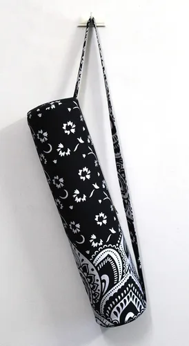 Miniatura 11 de ICC - Bolsa de transporte para yoga con mandala, dorada, color negro y dorado, con cremallera completa, para gimnasio, playa, pilates, bolsa