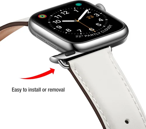 Miniatura 3 de correas compatibles con Apple Watch de 1.49, 1.57, 1.65 y 1.73 pulgadas; correa de repuesto de cuero auténtico compatible con Apple Watch Series 5