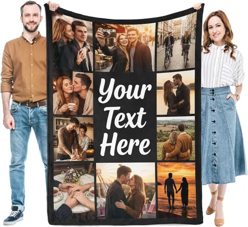 Miniatura 11 de Regalos para mujeres/hombres, manta personalizada de cumpleaños con imagen, mantas personalizadas con fotos, día de San Valentín, Navidad, regalos