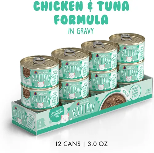 Miniatura 2 de Weruva Fórmula de gatito, pollo y atún en salsa, lata de 3 onzas (paquete de 12)