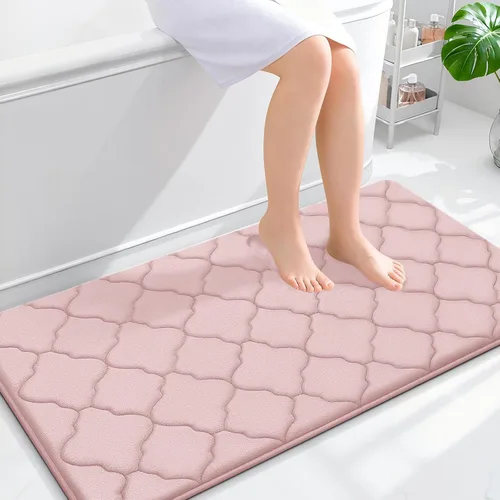 Miniatura 266 de OLANLY Alfombra de Baño de Espuma Viscoelástica de 24 x 16 pulgadas, Ultra Suave y Absorbente, Alfombras de Baño Antideslizantes, Cómodas, Lavables