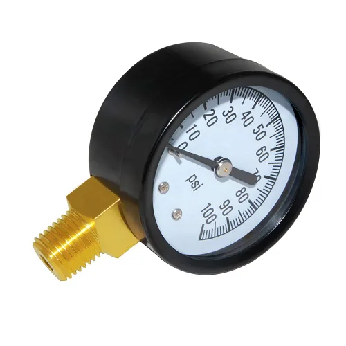 Miniatura 6 de Joywayus Medidor de Presión 0 a 100 PSI de Latón 1/4 Pulgada Hilo Macho NPT Montaje Inferior, Función Múltiple