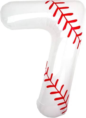 Miniatura 33 de Juego de globos de béisbol de 40 pulgadas, decoraciones de fiesta de cumpleaños número 10 para niños, globo de béisbol número 10 para suministros