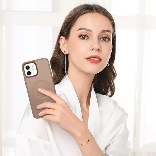 Miniatura 9 de BENTOBEN Funda magnética para iPhone 12, iPhone 12 Pro [compatible con Magsafe] translúcida mate, delgada, delgada, a prueba de golpes, para Marrón