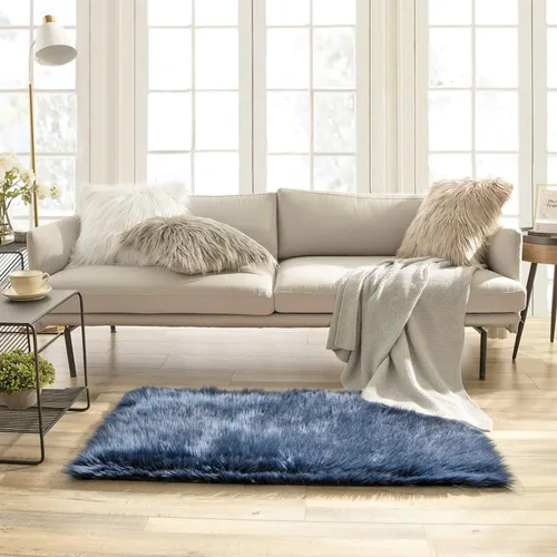 Miniatura 180 de Ashler Home Deco - Tapete de pelo sintético de oveja, mullido, suave, de 2 x 3 pies, lavable a máquina, dormitorio, habitación de los niños, sala