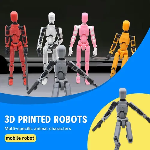Miniatura 3 de MerryXD T13 - Figura de acción 3D, figura de acción de Nova Titan Lucky 13, figura de acción impresa en 3D, juguete móvil multiarticulado, plateado