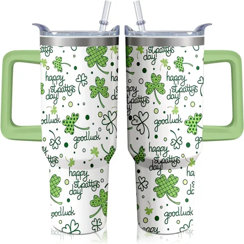 Miniatura 12 de Vaso térmico de alienígena de 40 onzas con asa y pajita abatible, taza aislante de acero inoxidable para amantes de ovnis, taza de café de viaje