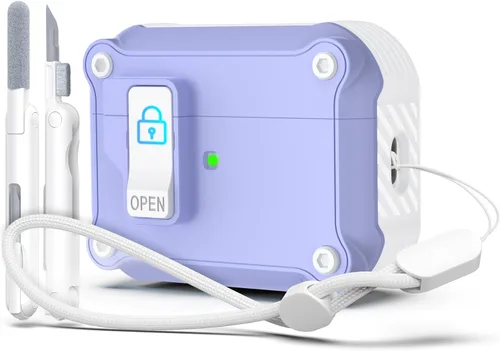 Miniatura 119 de R-fun - Funda para audífonos compatible con AirPods de 4.ª generación 2024, cubierta protectora de expulsión automática a prueba de caídas, puerto