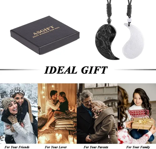 Miniatura 7 de ASGIFT Collar de la suerte de obsidiana, dije de protección de amuleto de piedra de poder con cadena de cuentas ajustable, cristal curativo, regalo