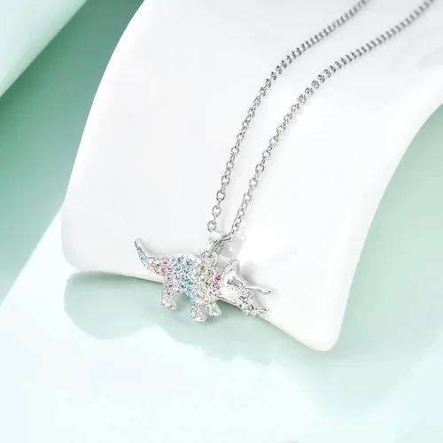 Miniatura 2 de luomart Collar con dije de dinosaurio T-Rex para niñas, regalo de joyería, regalo para amantes de los animales, colgante para mujer