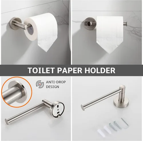 Miniatura 4 de BGL Juego de accesorios de baño de níquel cepillado, 4 piezas, toallero de baño de 24 pulgadas, juego de accesorios de baño ajustables