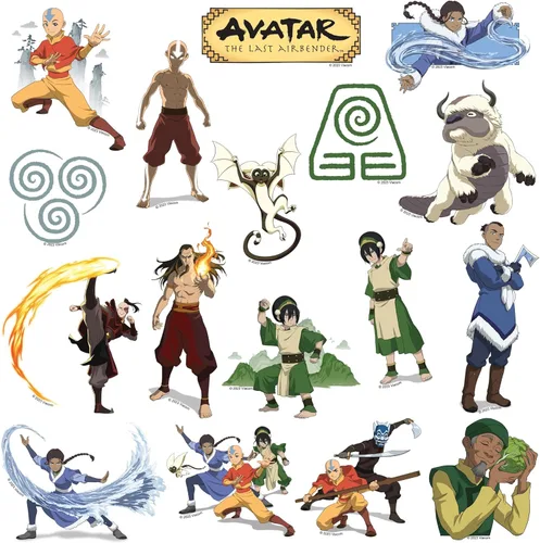 Miniatura 3 de Avatar The Last Airbender - Paquete variado de 50 calcomanías de vinilo grandes de lujo, para laptop, botella de agua, álbumes de recortes, tableta