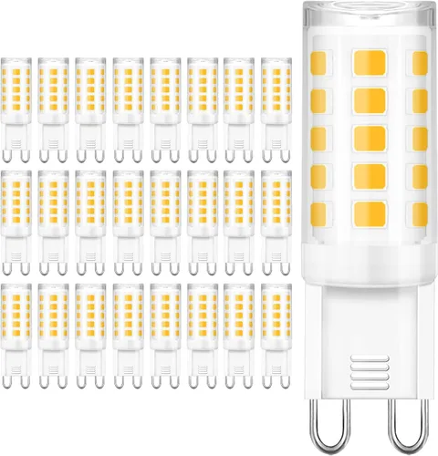 Miniatura 9 de winshine Bombilla LED G9 de 3000 K, luz blanca cálida, bombilla G9 de 4 W (equivalente a halógeno de 40 W), base de cerámica G9 bi pin con ángulo